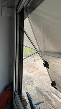 Photo by Anthony From TAS. Feb 2026 - Window Stays - Pair - Suits Maygood & MobiCool Windows - 800mm & 900mm High