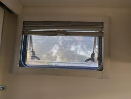 Photo by Geoff From SA. Feb 2026 - Aussie Traveller S4 Window with Integrated Blind & Flyscreen - Black Frame / 300mm H x 500mm W