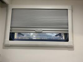 Photo by Geoff From SA. Feb 2026 - Aussie Traveller S4 Window with Integrated Blind & Flyscreen - Black Frame / 300mm H x 500mm W
