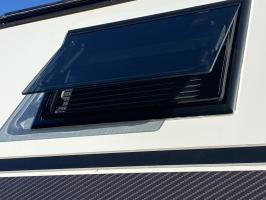 Photo by Geoff From SA. Feb 2026 - Aussie Traveller S4 Window with Integrated Blind & Flyscreen - Black Frame / 300mm H x 500mm W