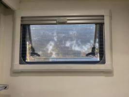 Photo by Geoff From SA. Feb 2026 - Aussie Traveller S4 Window with Integrated Blind & Flyscreen - Black Frame / 300mm H x 500mm W