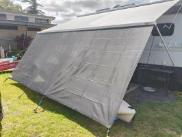 Photo by Kathryn From NSW. Feb 2026 - Aussie Traveller Sunblocker Screen - Black - 4400 x 1950mm - Suits 4.5m Cassette Awnings