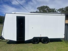 Photo by Tommy From NSW. Mar 2026 - Aussie Traveller DC Caravan Door with Blind - Square Top - 1908 x 622mm - Right-Hand Hinge - Black