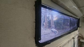Photo by Sharon From QLD. Apr 2026 - Aussie Traveller Single-Hopper Wind-Out Window - Black Frame - 380mm H x 1524mm W