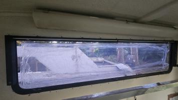 Photo by Sharon From QLD. Apr 2026 - Aussie Traveller Single-Hopper Wind-Out Window - Black Frame - 380mm H x 1524mm W
