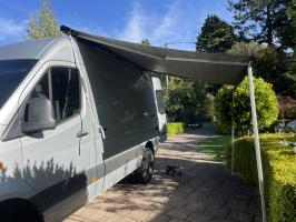 Photo by Richard From VIC. Apr 2026 - Fiamma F80s Roof-Mount Awning - 3.4m - Deep Black Case / Royal Grey Fabric - 2.5m Projection
