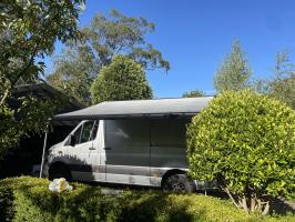 Photo by Richard From VIC. Apr 2026 - Fiamma F80s Roof-Mount Awning - 3.4m - Deep Black Case / Royal Grey Fabric - 2.5m Projection