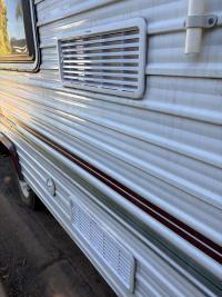 Photo by Karen From NSW. May 2026 - Upper Vent Mounting Frame - White - Suits Dometic AS1625 Fridge Vent Kits