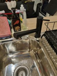 Photo by Freddie From VIC. Jun 2026 - Three-Way Sink Mixer Tap - Hot / Cold / Filtered / 240mm Reach / Black