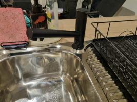 Photo by Freddie From VIC. Jun 2026 - Three-Way Sink Mixer Tap - Hot / Cold / Filtered / 240mm Reach / Black