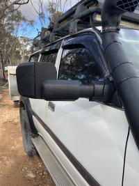 Photo by Leigh From SA. Jun 2026 - MSA 4X4 Towing Mirrors - Black, Electric - Suits Toyota LandCruiser 80 Series 10/1989-01/1998 Vehicles