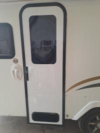 Photo by Bianca From SA. Jun 2026 - Camec Odyssey Aero Caravan Door - 2 Radius Corners - 1723 x 572mm - Right-Hand Hinge - White - No Blind
