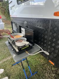 Photo by Joe From VIC. Jul 2026 - Dometic RV Gas Bayonet Hose - 2m - Male Bayonet x 1/4 inch Female BSP - Suits Dometic 1 Cook / 2 Cook / 3 Cook Turbo FFD Stoves