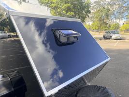 Jul 2026 - Aussie Traveller Single-Hopper Wind-Out Window - Black Frame - 280mm H x 457mm W