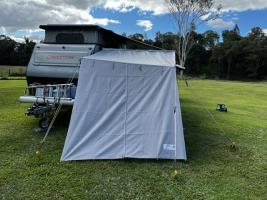 Photo by Margaret From QLD. Aug 2026 - Replacement Canopy & Shade Wall - 1.5m Long / 2.17m Projection - Poles, Ropes & Pegs Not Included - Suits Xtend Outdoors Mini BBQ Porches
