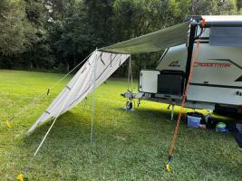 Photo by Margaret From QLD. Aug 2026 - Replacement Canopy & Shade Wall - 1.5m Long / 2.17m Projection - Poles, Ropes & Pegs Not Included - Suits Xtend Outdoors Mini BBQ Porches