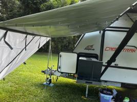 Photo by Margaret From QLD. Aug 2026 - Replacement Canopy & Shade Wall - 1.5m Long / 2.17m Projection - Poles, Ropes & Pegs Not Included - Suits Xtend Outdoors Mini BBQ Porches