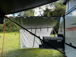Photo by Margaret From QLD. Aug 2026 - Replacement Canopy & Shade Wall - 1.5m Long / 2.17m Projection - Poles, Ropes & Pegs Not Included - Suits Xtend Outdoors Mini BBQ Porches