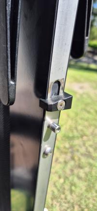 Photo by Kellie From QLD. Sep 2026 - Outer Door Catch - Left-Hand Hinge, Viewed from Outside - Suits Milenco Columbia Doors