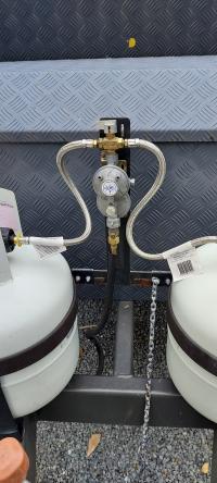 Photo by Christoper From QLD. Oct 2026 - Bromic Two-Stage RV Gas Regulator Kit - LCC27 - Twin Cylinders - 450mm Pigtails - 5/16 inch SAE Test Point