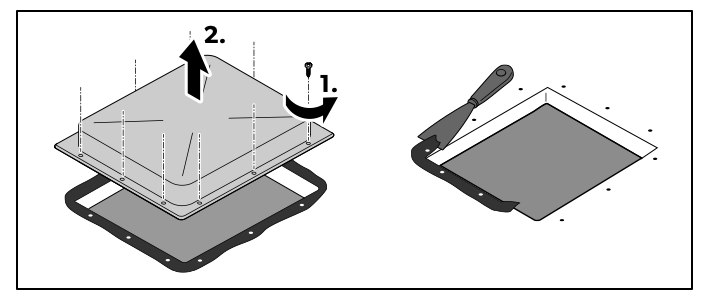 Removing an existing roof hatch or air conditioner