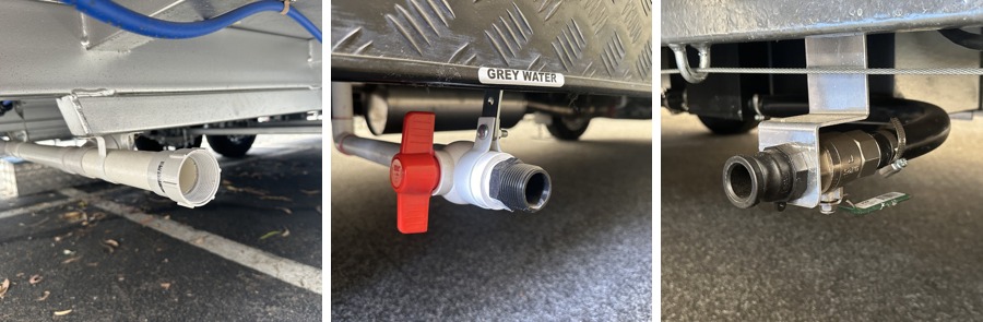 Caravan grey water termination styles