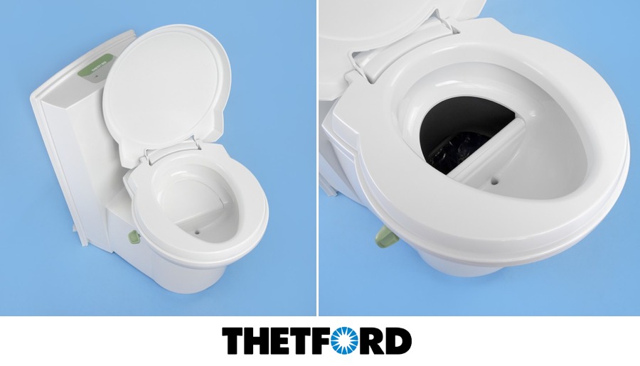 Thetford separation toilet installed in a caravan