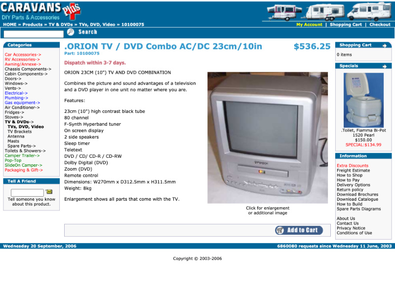 Huge 10 inch CRT television with DVD player. 8kg.