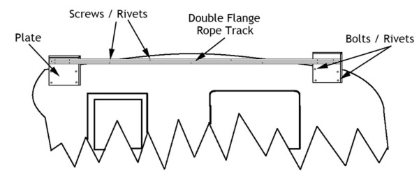 Fabricated brackets for fitting an awning to an older round-roof caravan