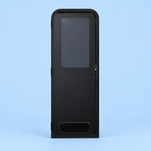 Camec Odyssey Aero Caravan Door - 2 Radius Corners - 1623 x 572mm - Left-Hand Hinge - Black - No...
