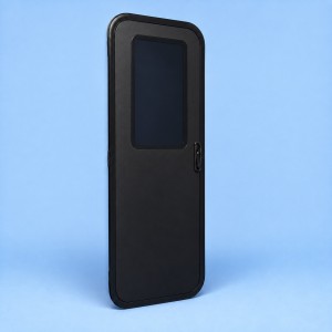Camec Odyssey Aero Caravan Door - 4 Radius Corners - 1750 x 622mm - Left-Hand Hinge - Black - No...
