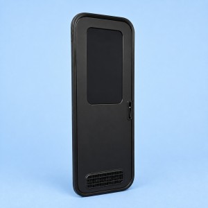Camec Odyssey Aero Caravan Door - 4 Radius Corners - 1750 x 622mm - Left-Hand Hinge - Black - No...