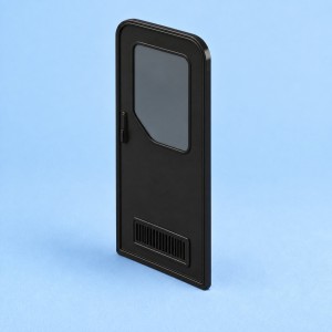 Coast 4-Point Caravan Door - 2 Radius Corners - 1750 x 622mm - Right-Hand Hinge - Black