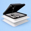 Coast RV Wind-Up Roof Vent with 12V Fan - 14 inch x 14 inch - Black