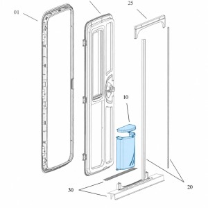 Waste Bin - Grey - Suits Dometic CaraD-400 / CaraD-400F Caravan Doors