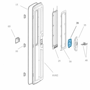 Inner Lock - Right-Hand Hinge - Suits Dometic CaraD-400 / CaraD-400F Caravan Doors