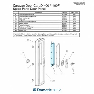 Blind - Suits Dometic CaraD-400 / CaraD-400F Caravan Doors