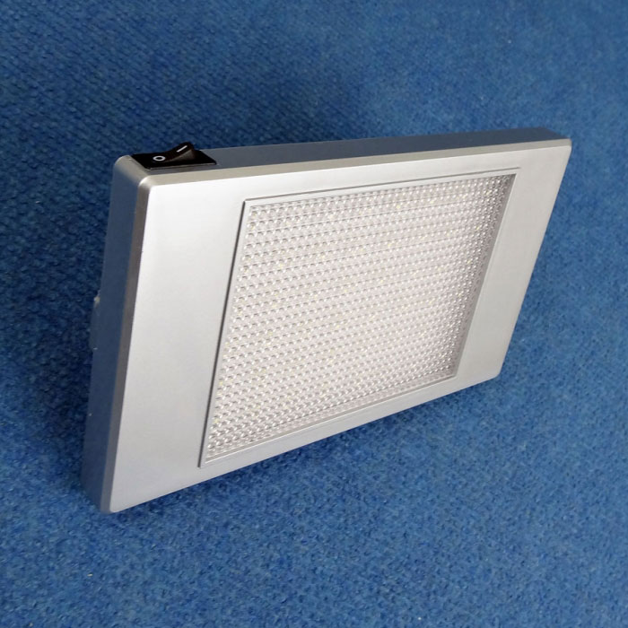 12V LED Surface Mount W Switch 252 Lumens Silver 185x110mm