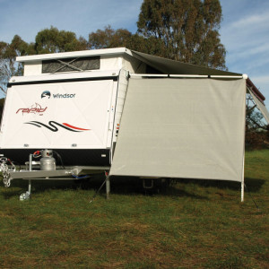 Camec Pop-Top End Wall Privacy Screen - Steel Grey - Pegs & Ropes Included