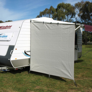 Camec End Wall Privacy Screen - Grey - Pegs & Ropes Included - Suits Caravans