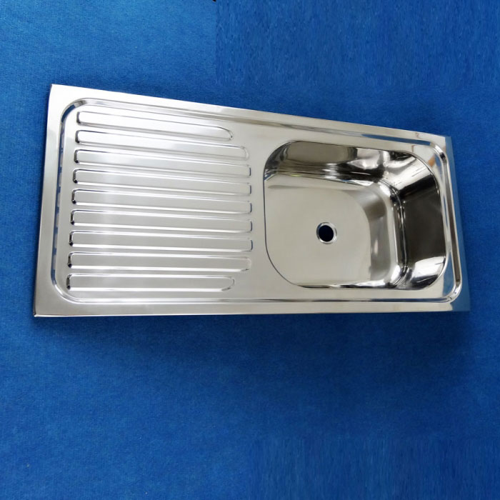 Stainless Steel Sink And Drainer, 760mm x 355mm