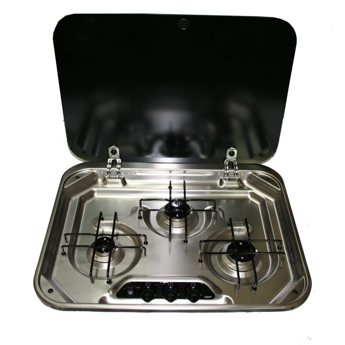 CaravansPlus Smev 8000 3 Burner Hob With Lid. 560w440d