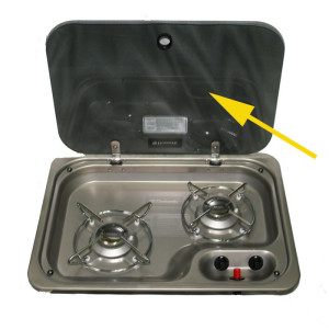 Glass Lid - 424 x 297mm - Suits Cramer 2-Burner Stoves