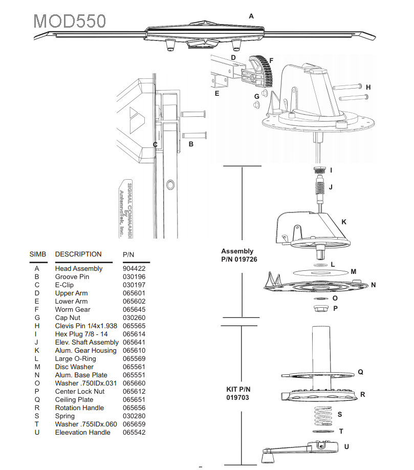 Spare Parts Diagram - ANTENNATEK  Signal Commander 550 - TV Antenna 
