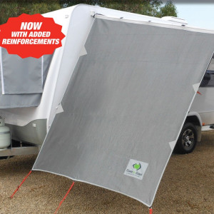 Coast End Wall Privacy Screen - Grey - Pegs & Ropes Included - Suits Caravans