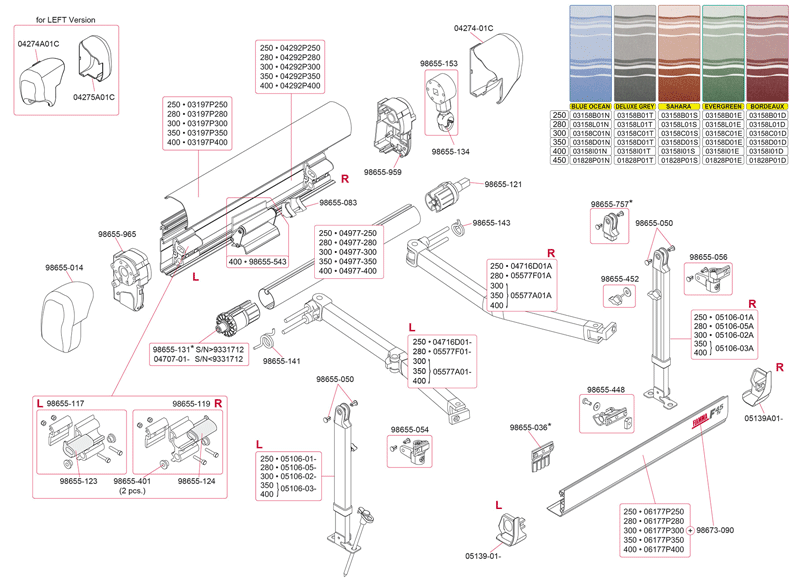 Caravansplus Spare Parts Diagram Fiamma F45 I 250 400 Awning