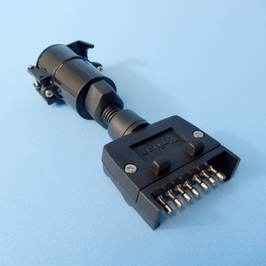 Britax Trailer Adaptor - 7 Pin Flat Car Socket to 7 Pin Large Round Trailer Plug