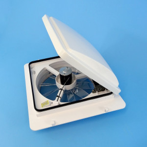 MaxxFan Plus Thermostatic Roof Vent - Power Lift / Rain Sensor / Remote / 355 x 355mm Cut-Out