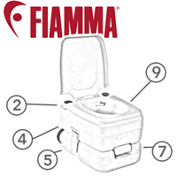 Spare Parts Diagram - Fiamma Bi-Pot 34 - Portable Toilet