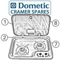 Spare Parts Diagram - Cramer  2 Burner Hob